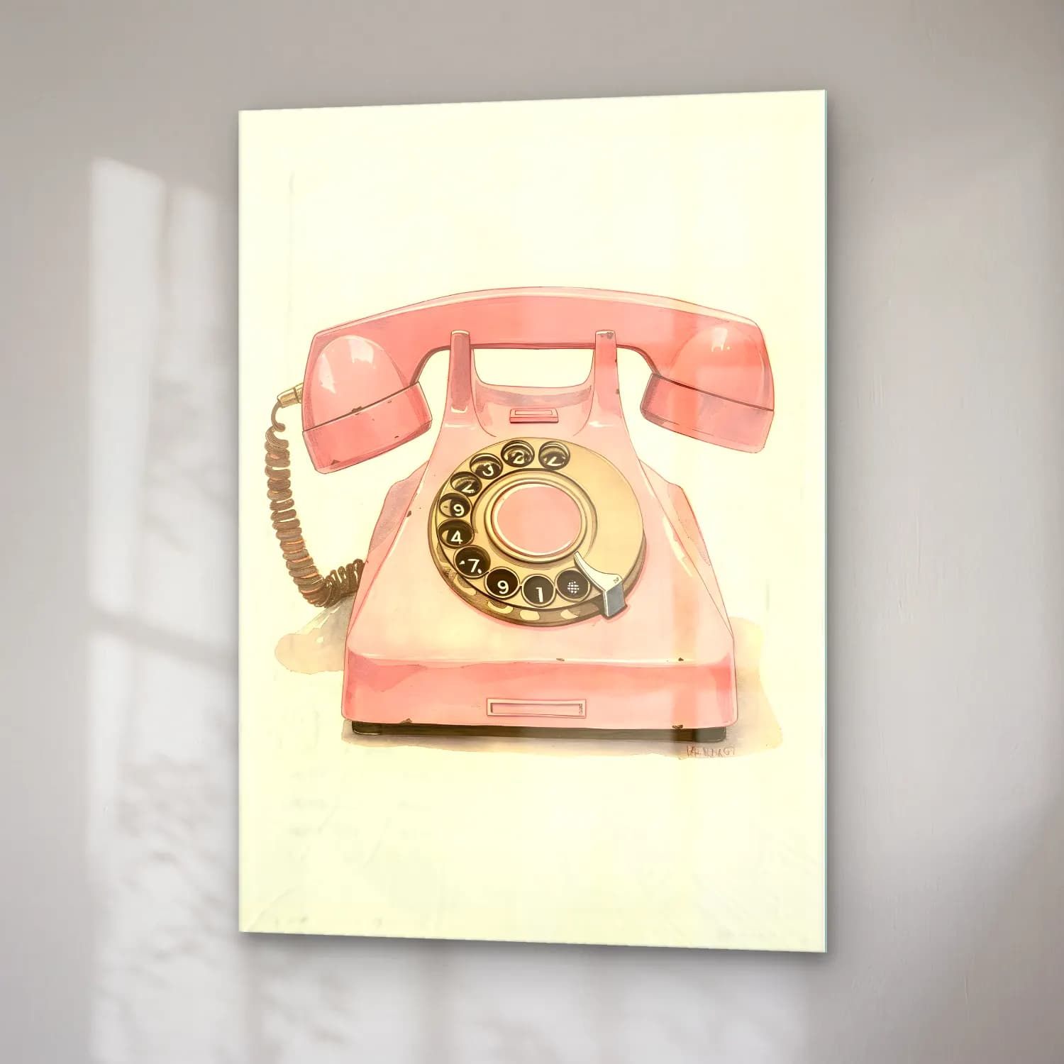 Vintage Fotoğraf Makinesi – Pembe Tonlar cam tablo — sağ açıdan görünüm