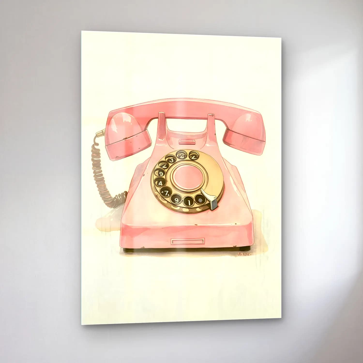 Vintage Fotoğraf Makinesi – Pembe Tonlar cam tablo — sol açıdan görünüm