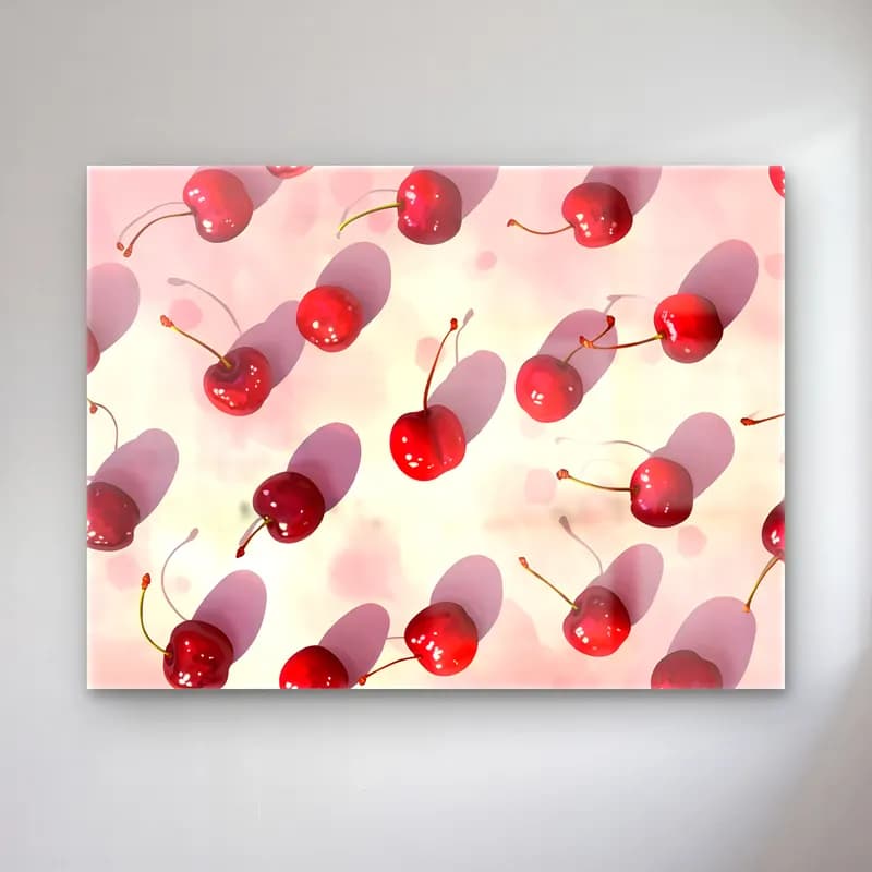 Pastel Kirazlar – Kırmızı Tonlar cam tablo — Pastel Kirazlar – Kırmızı Tonlar — pastel kirazlar