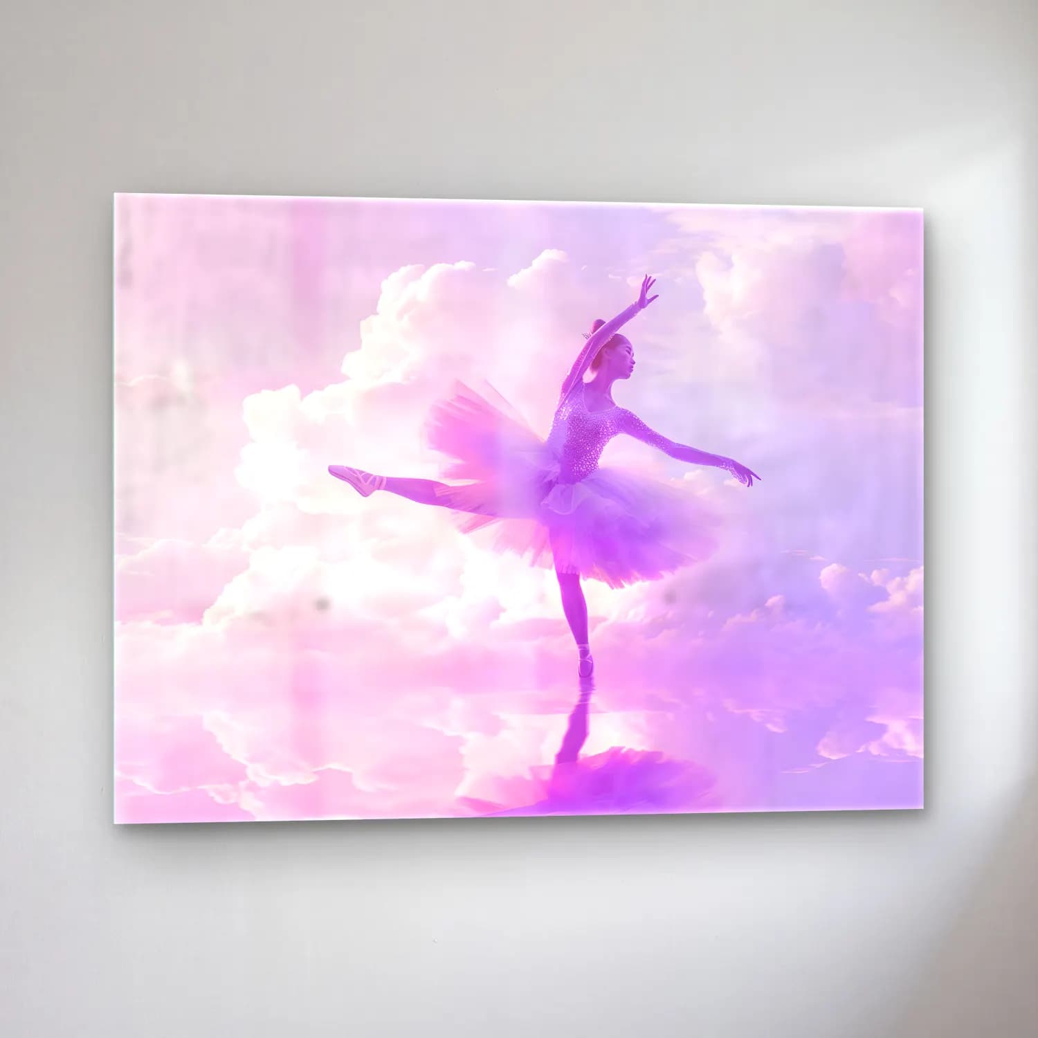 Pastel Balerin – Pembe Tonlar cam tablo — sol açıdan görünüm