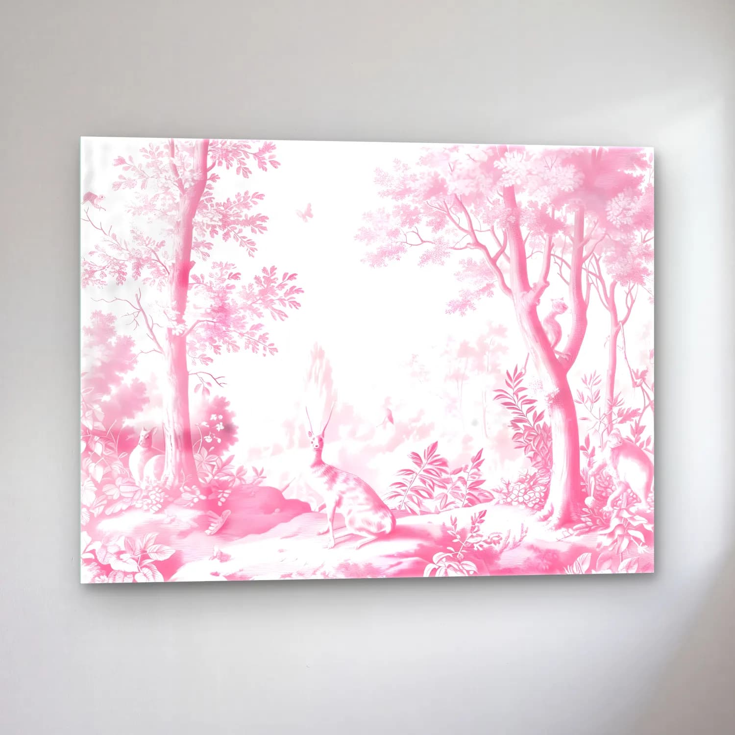 Pastel Mitolojik Sahne No. 3 cam tablo — sol açıdan görünüm