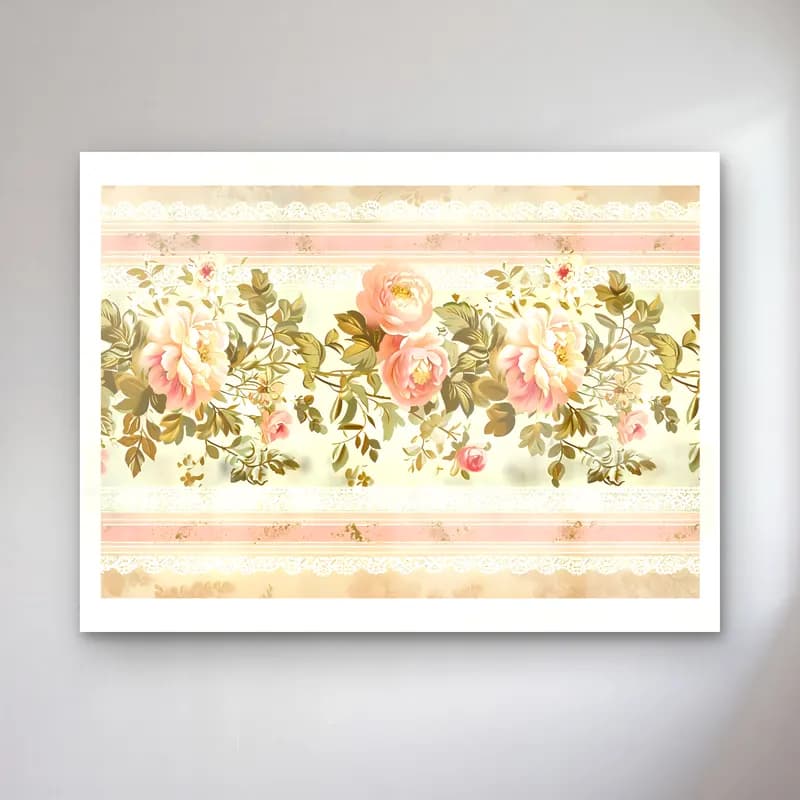 Pastel Çiçek Deseni No. 48 cam tablo — Pastel Çiçek Deseni No. 48 — pastel çiçek deseni