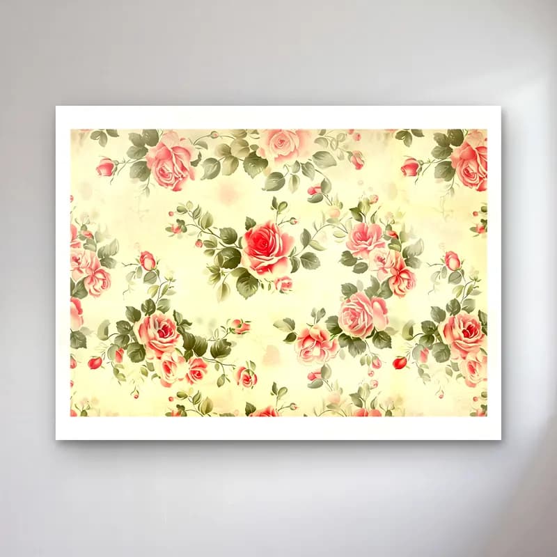 Vintage Güller – Bej Tonlar cam tablo — Vintage Güller – Bej Tonlar — vintage güller