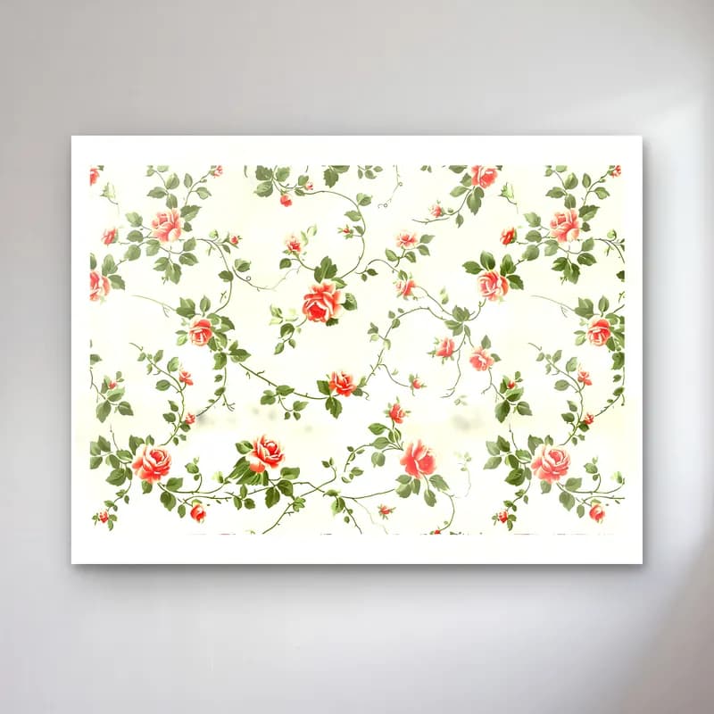 Vintage Çiçek Deseni No. 11 cam tablo — Vintage Çiçek Deseni No. 11 — vintage çiçek deseni