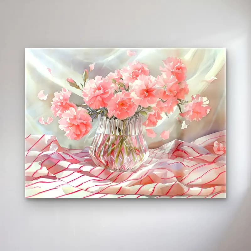 Pastel Vazoda Çiçek Buketi No. 3 cam tablo — Pastel Vazoda Çiçek Buketi No. 3 — pastel vazoda çiçek buketi