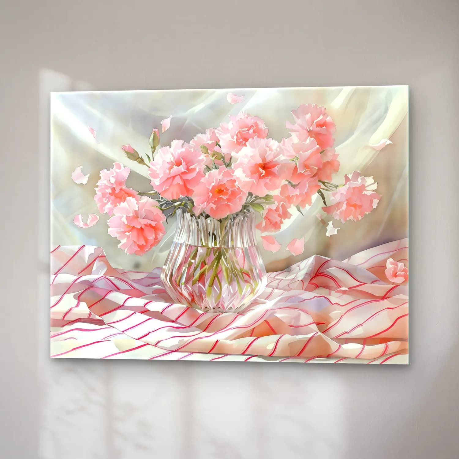 Pastel Vazoda Çiçek Buketi No. 3 cam tablo — sağ açıdan görünüm