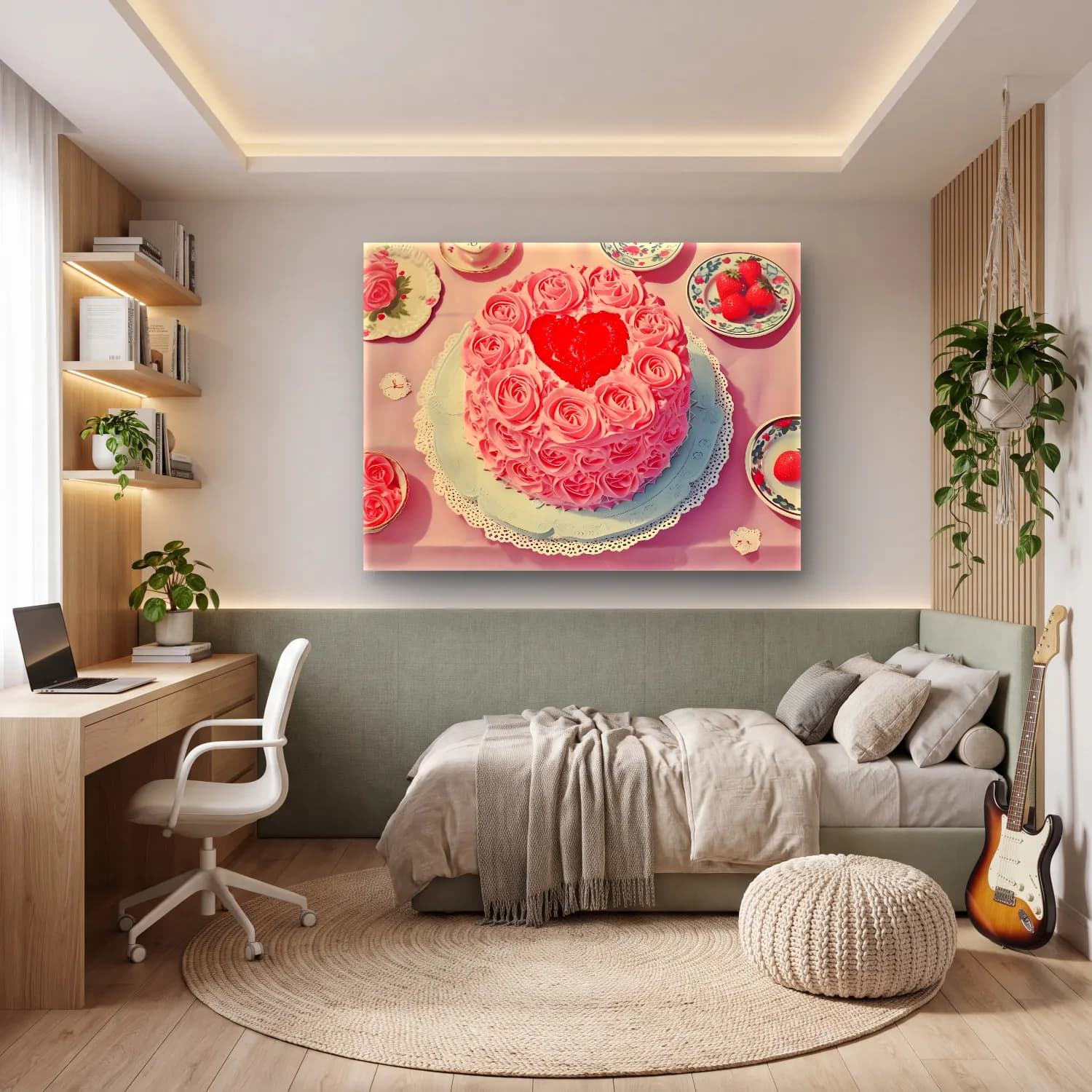 Pastel Tatlılar No. 9 cam tablo — genç odasında