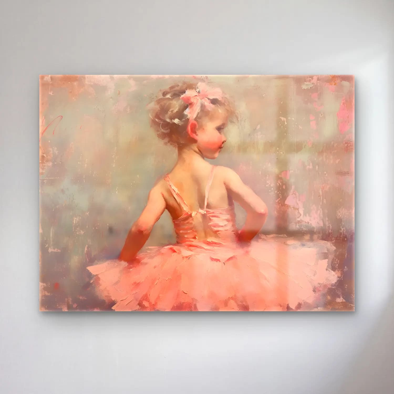 Yağlı Boya Balerin – Pembe Tonlar cam tablo — Yağlı Boya Balerin – Pembe Tonlar — yağlı boya balerin