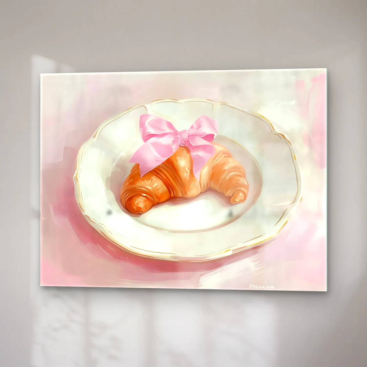 Pastel Fiyonk No. 20 cam tablo — sağ açıdan görünüm
