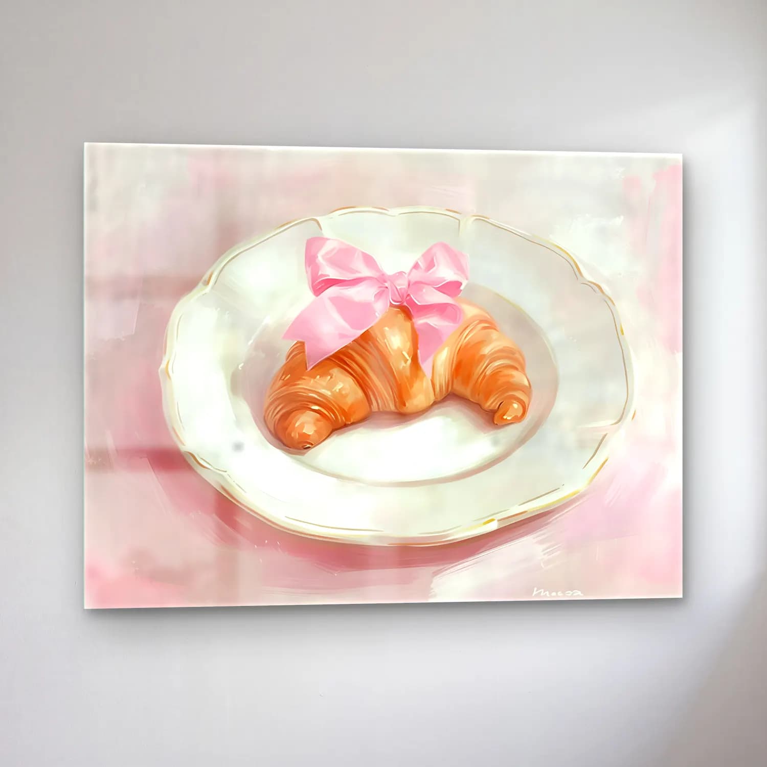 Pastel Fiyonk No. 20 cam tablo — sol açıdan görünüm