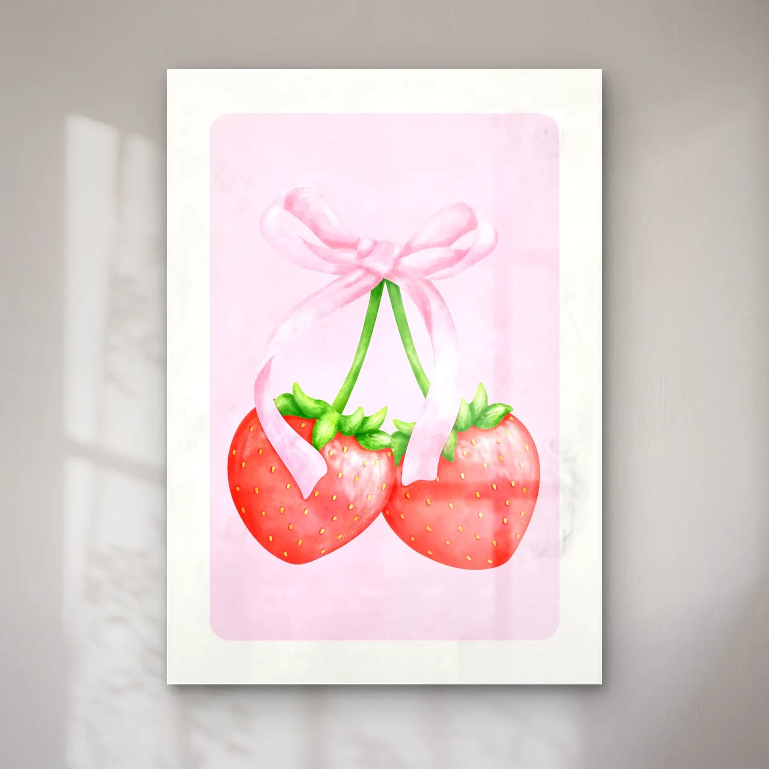 Pastel Çilekler No. 5 cam tablo — Pastel Çilekler No. 5 — pastel çilekler