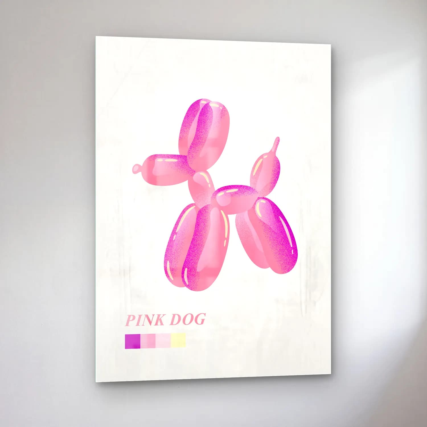 Pastel Köpek No. 5 cam tablo — sol açıdan görünüm