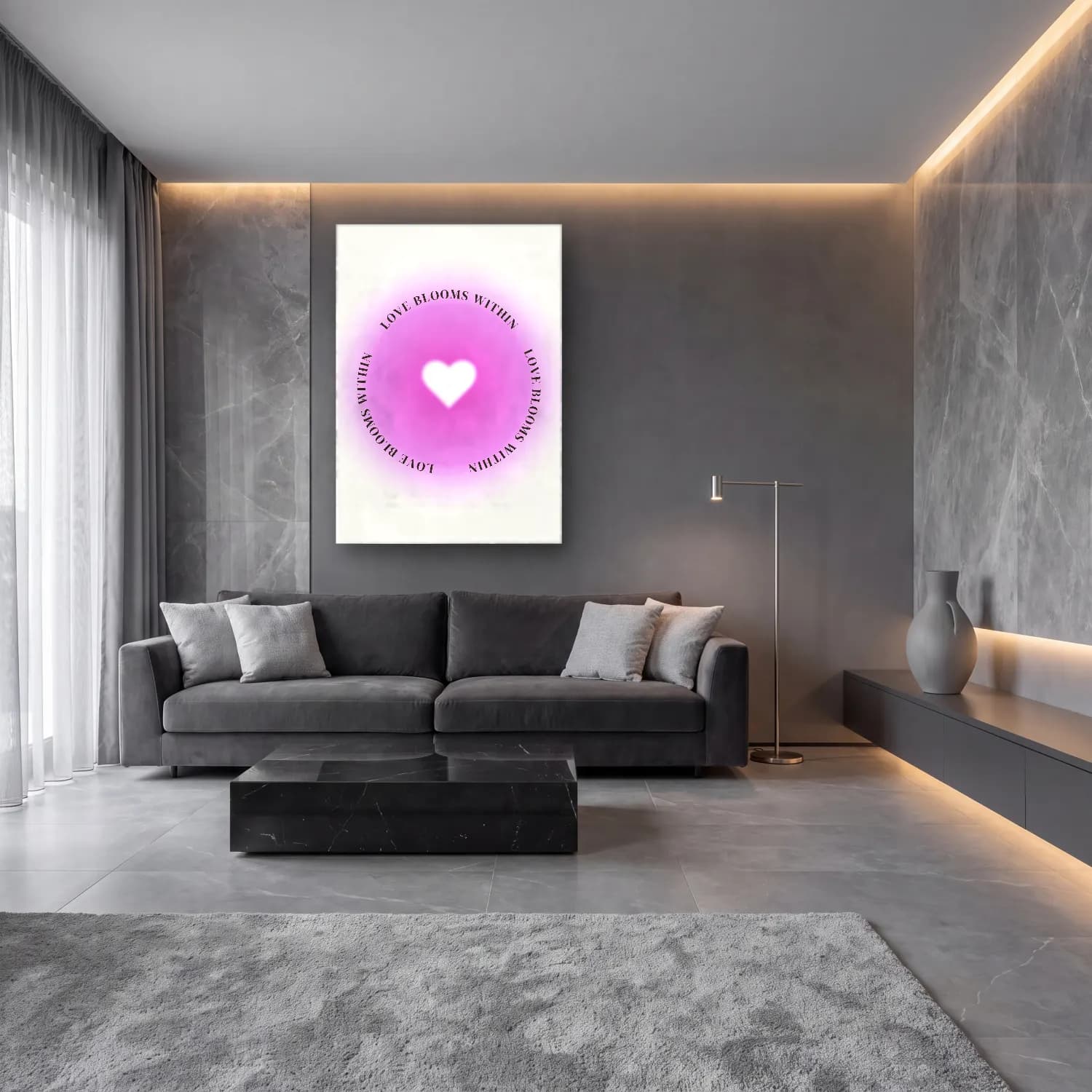 Pastel Söz Posteri No. 37 cam tablo — lüks salon duvarında