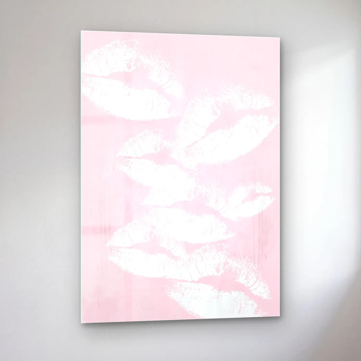 Pastel Çiçek Deseni No. 51 cam tablo — sol açıdan görünüm