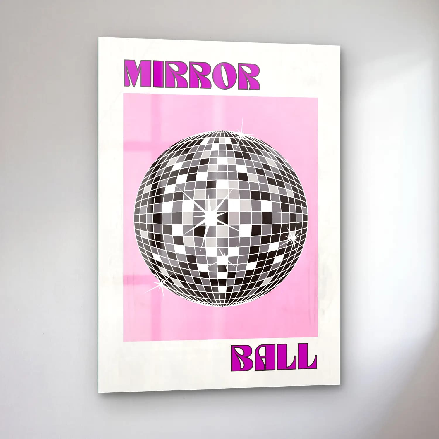 Retro Dama Deseni No. 11 cam tablo — sol açıdan görünüm