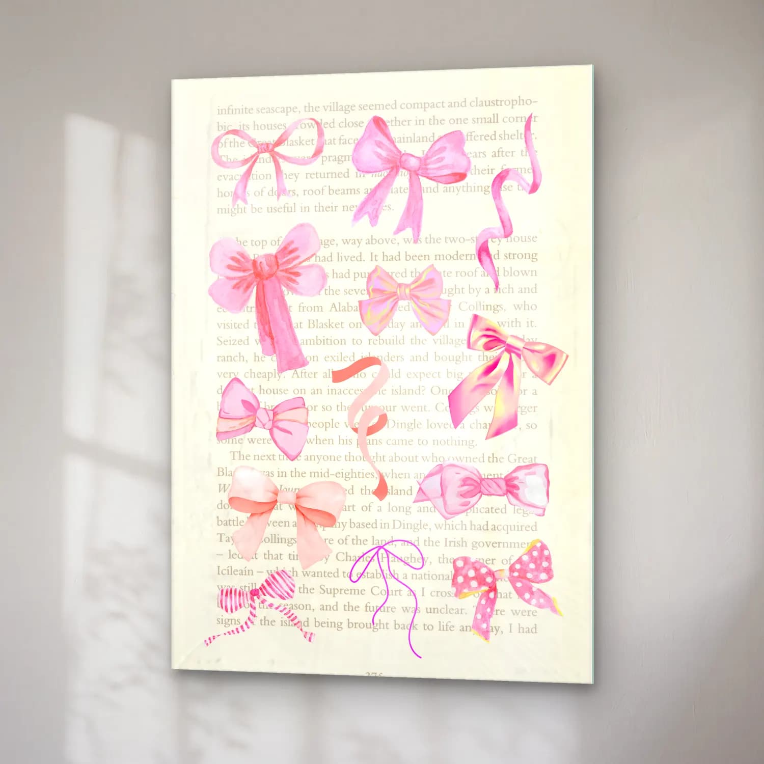 Pastel Fiyonk No. 23 cam tablo — sağ açıdan görünüm