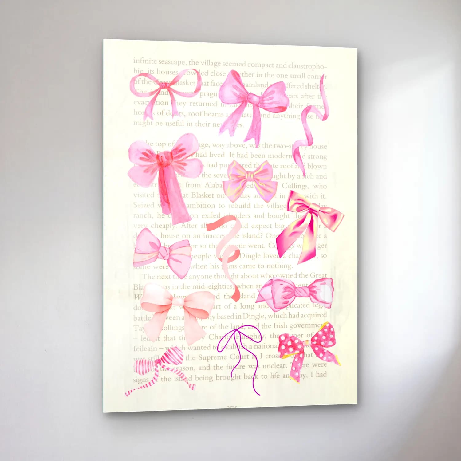 Pastel Fiyonk No. 23 cam tablo — sol açıdan görünüm