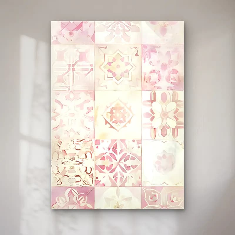 Pastel Çiçek Deseni No. 52 cam tablo — Pastel Çiçek Deseni No. 52 — pastel çiçek deseni