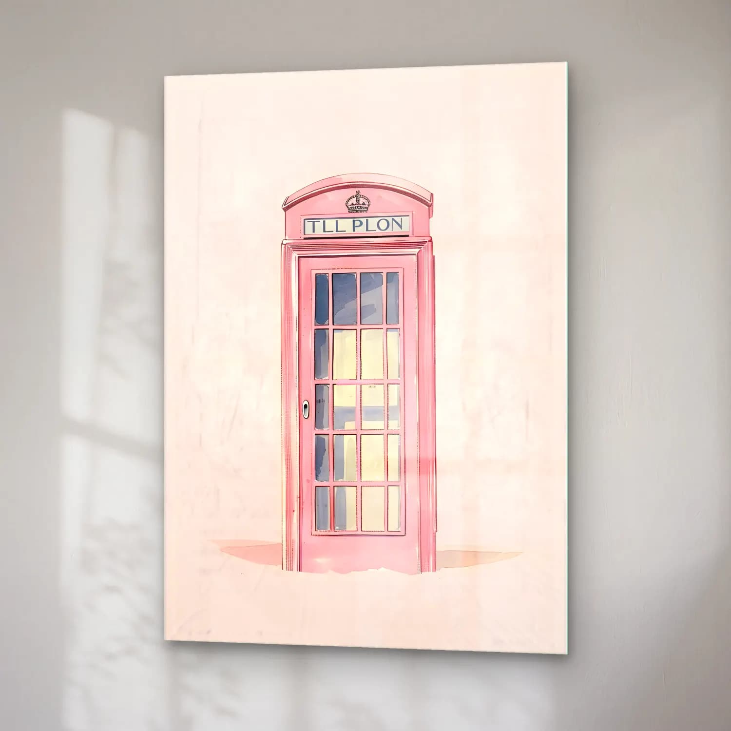 Pastel Londra No. 2 cam tablo — sağ açıdan görünüm