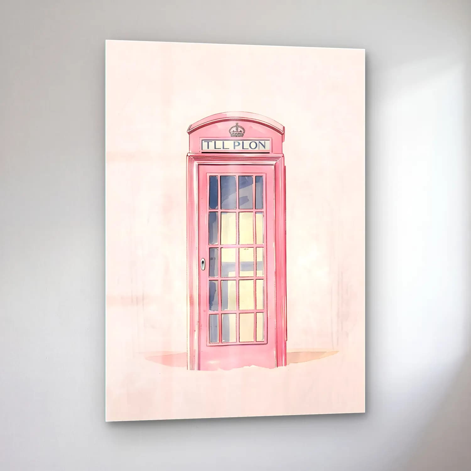 Pastel Londra No. 2 cam tablo — sol açıdan görünüm