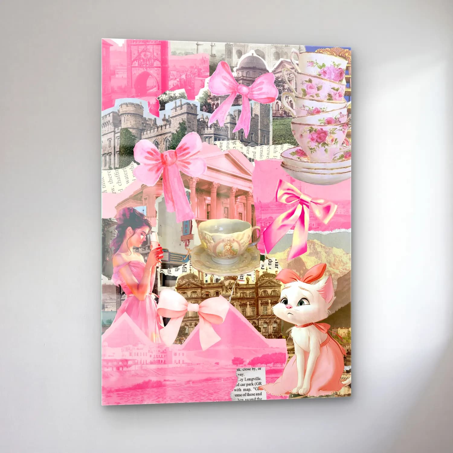 Pastel Fiyonk No. 25 cam tablo — sol açıdan görünüm