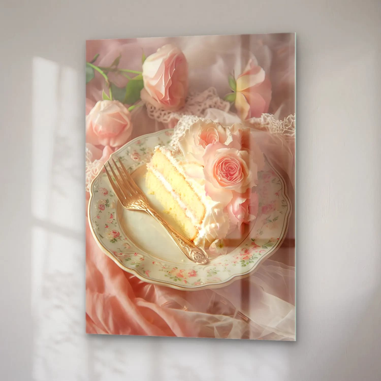 Pastel Tatlılar No. 8 cam tablo — sağ açıdan görünüm