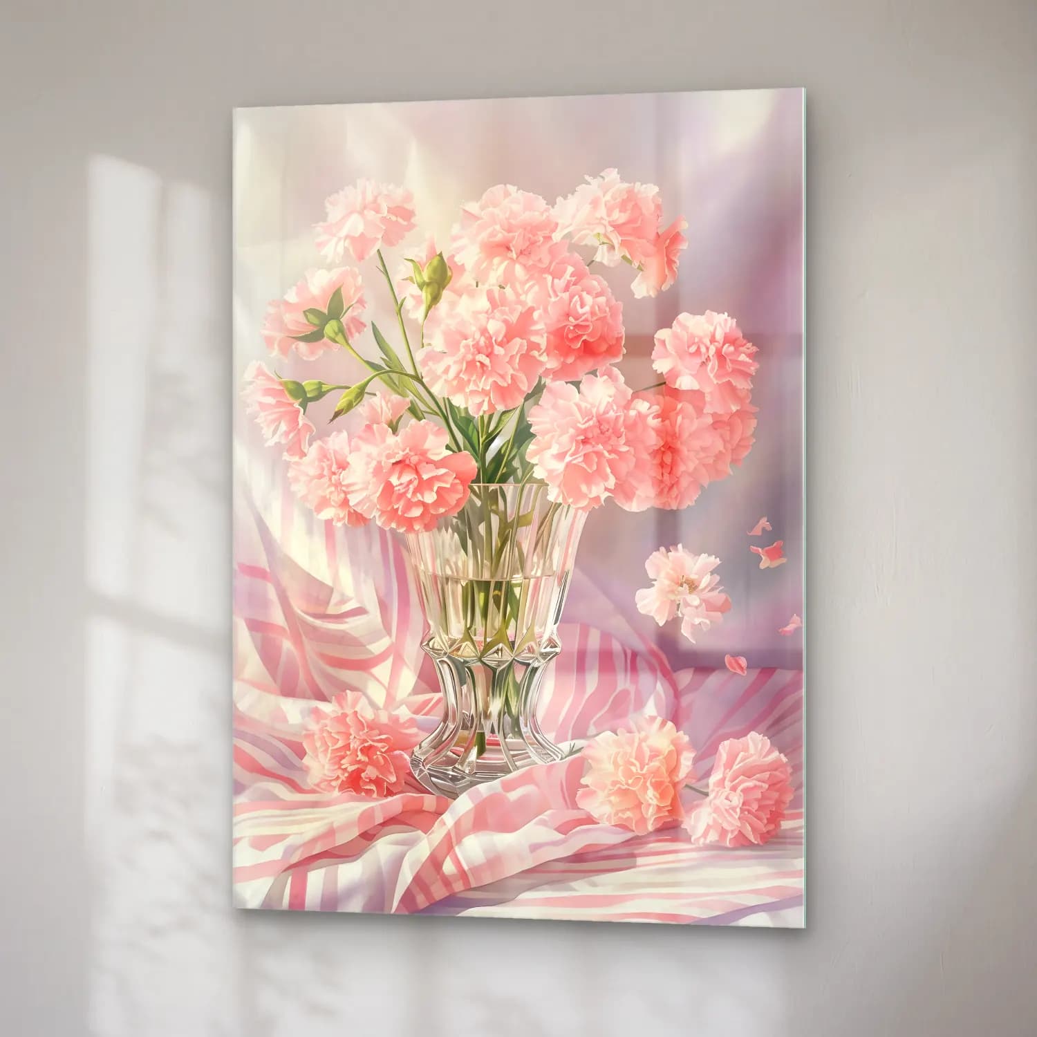 Pastel Vazoda Çiçek Buketi No. 4 cam tablo — sağ açıdan görünüm