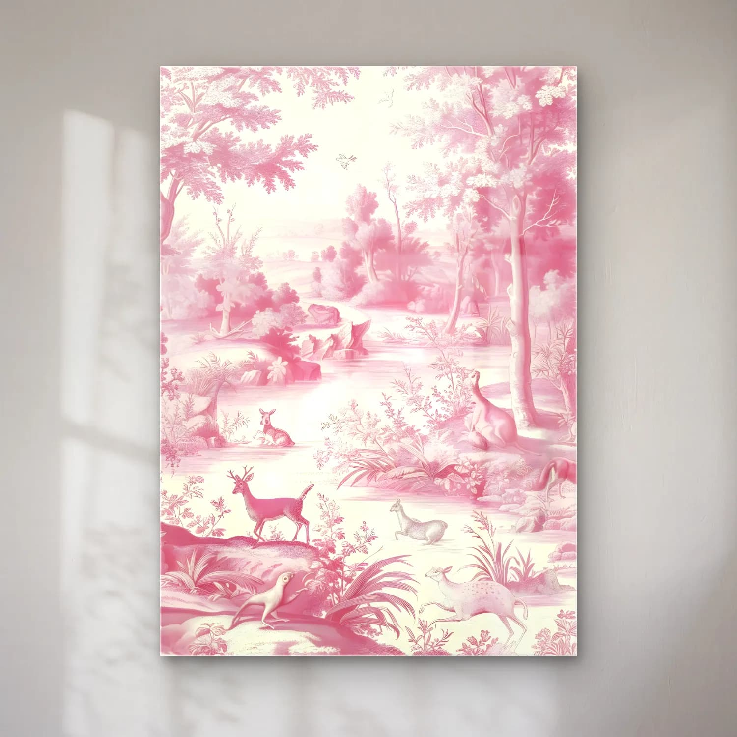 Pastel Geyik – Pembe Tonlar cam tablo — Pastel Geyik – Pembe Tonlar — pastel geyik