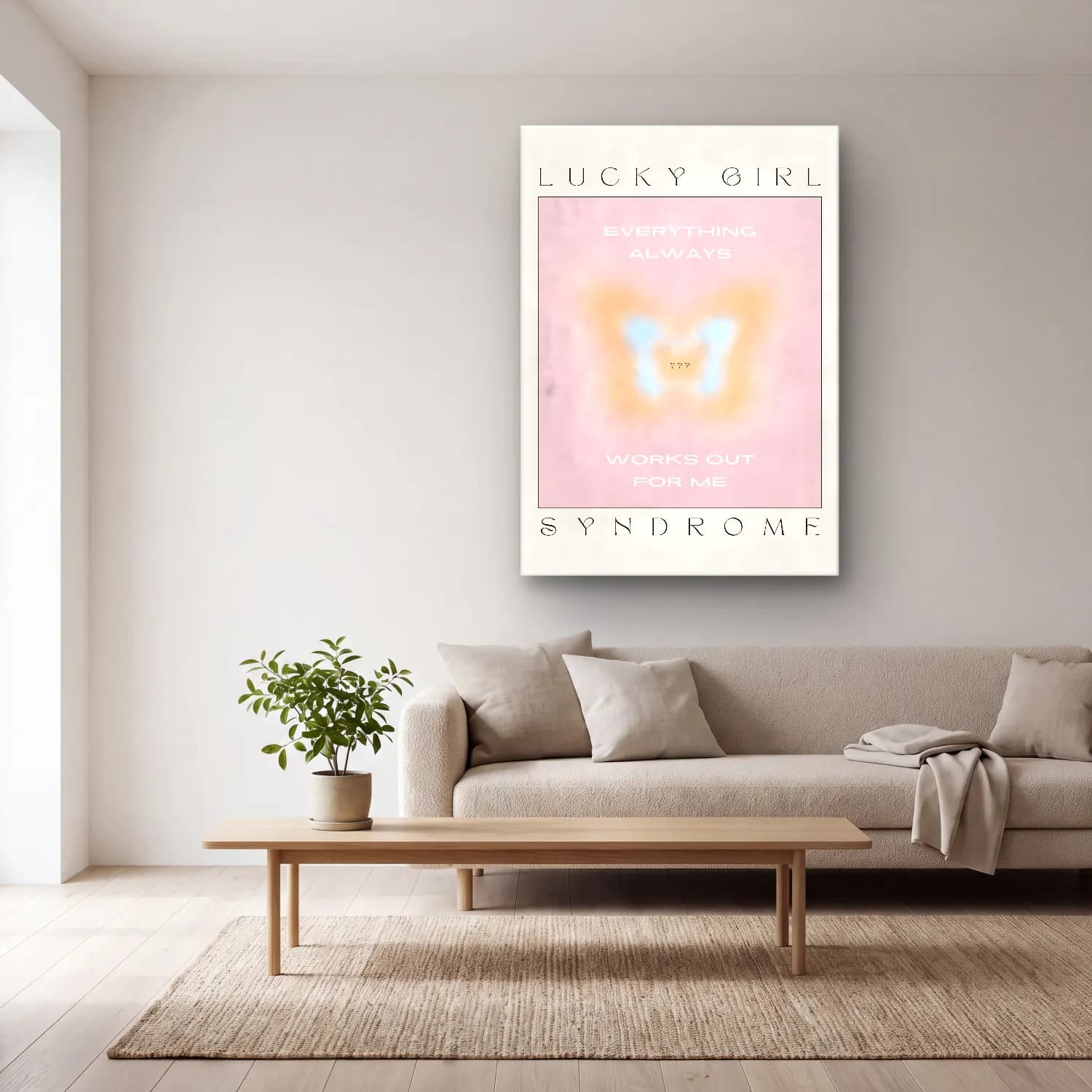 Pastel Söz Posteri No. 28 cam tablo — açık renk salonda