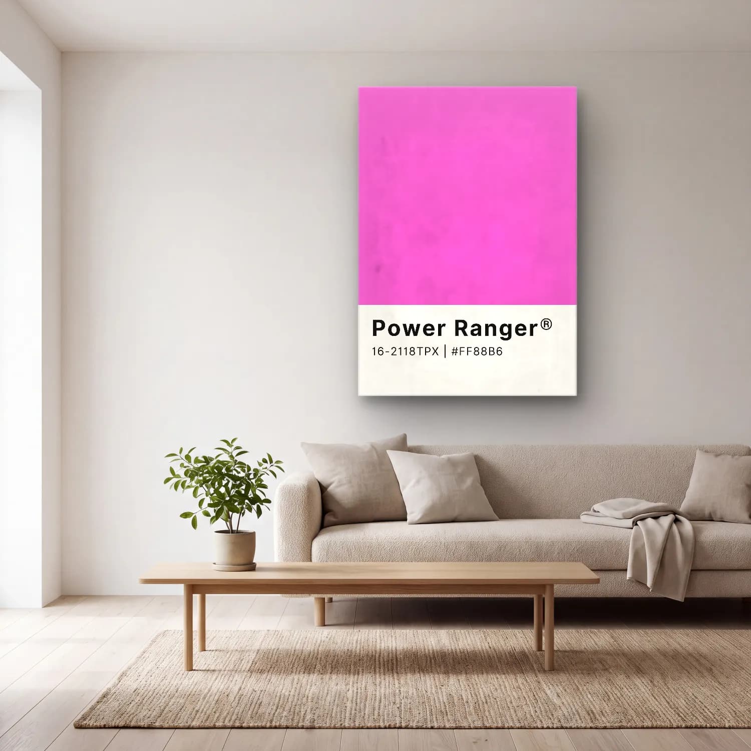 Pastel Renk Alanları No. 47 cam tablo — açık renk salonda