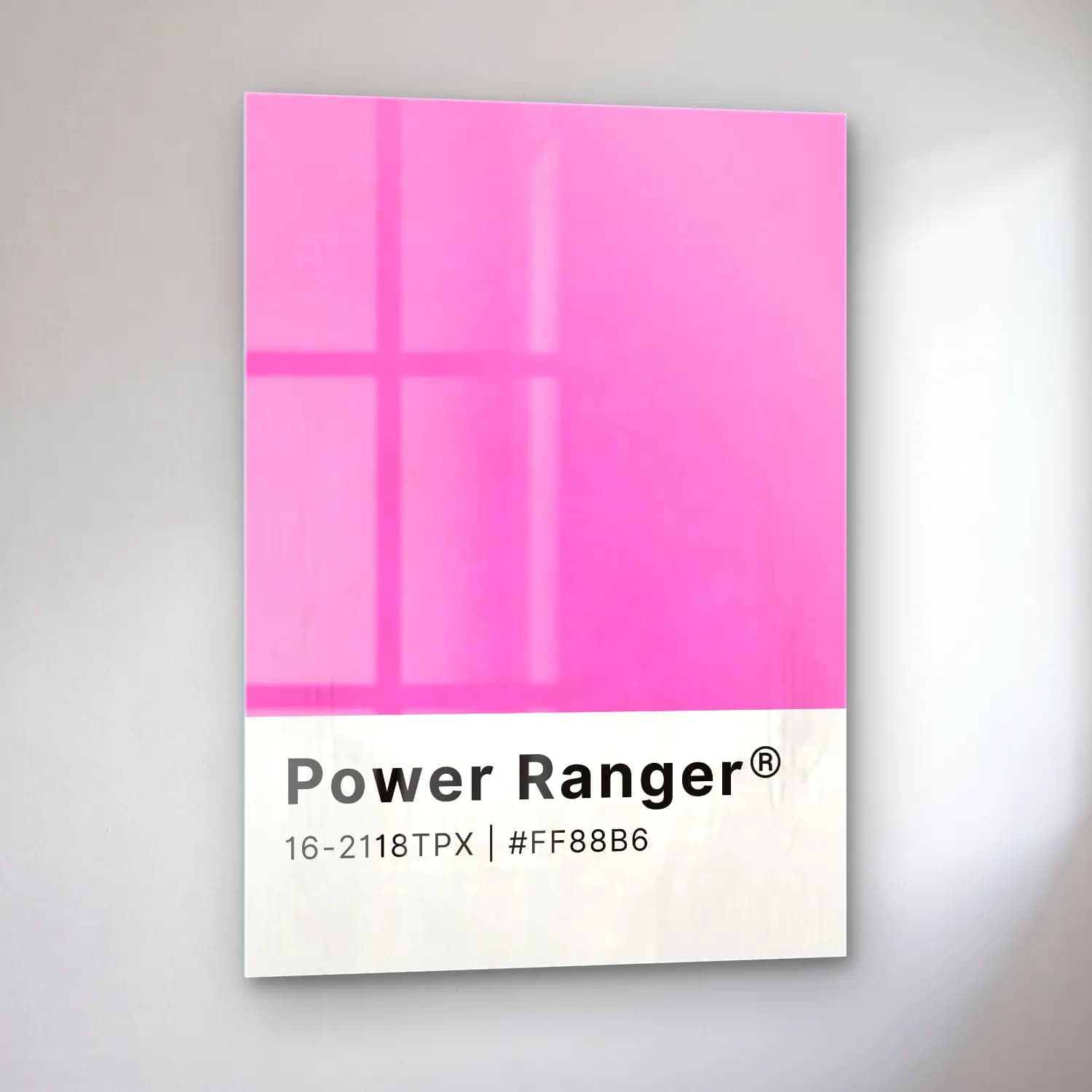 Pastel Renk Alanları No. 47 cam tablo — sol açıdan görünüm