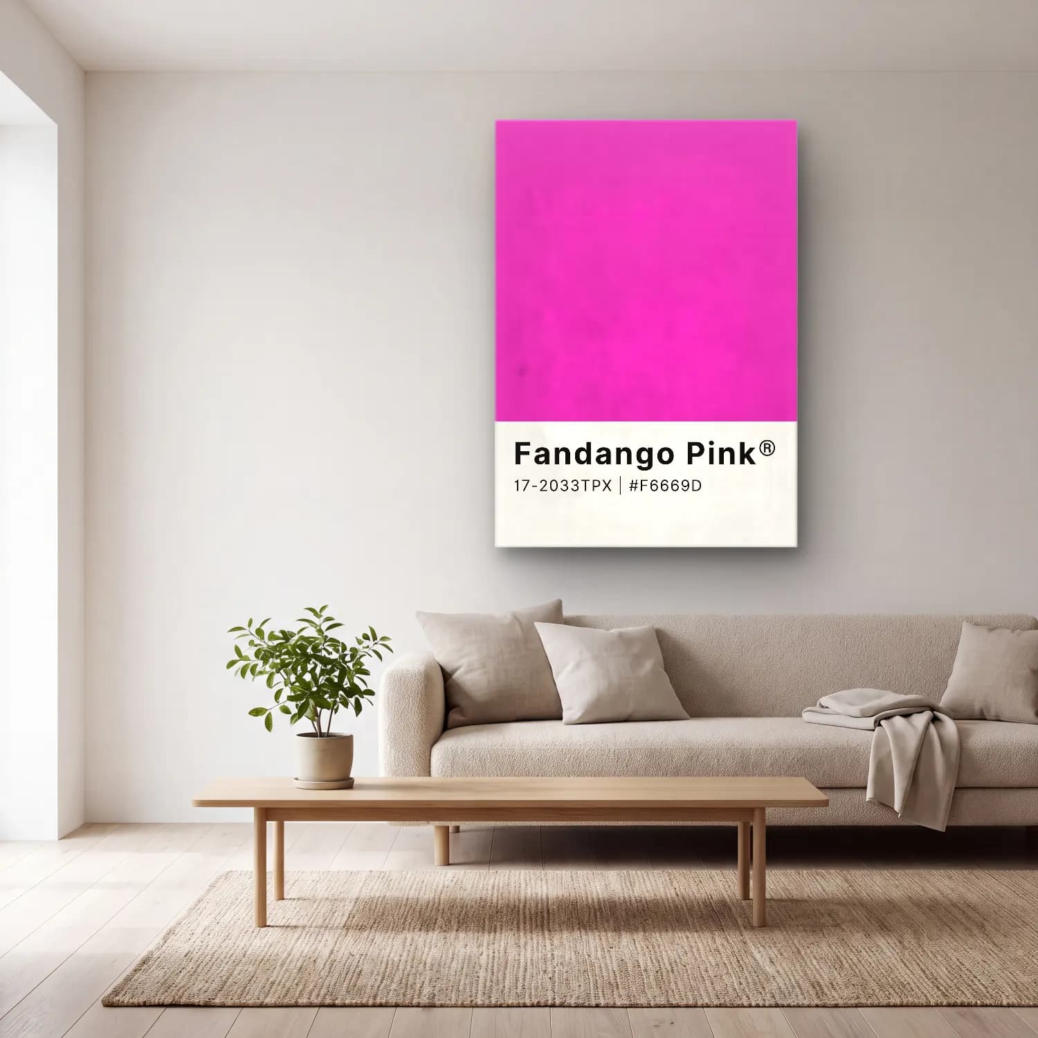 Pastel Renk Alanları No. 48 cam tablo — açık renk salonda