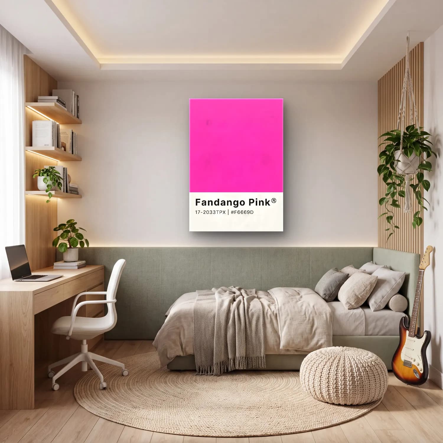 Pastel Renk Alanları No. 48 cam tablo — genç odasında