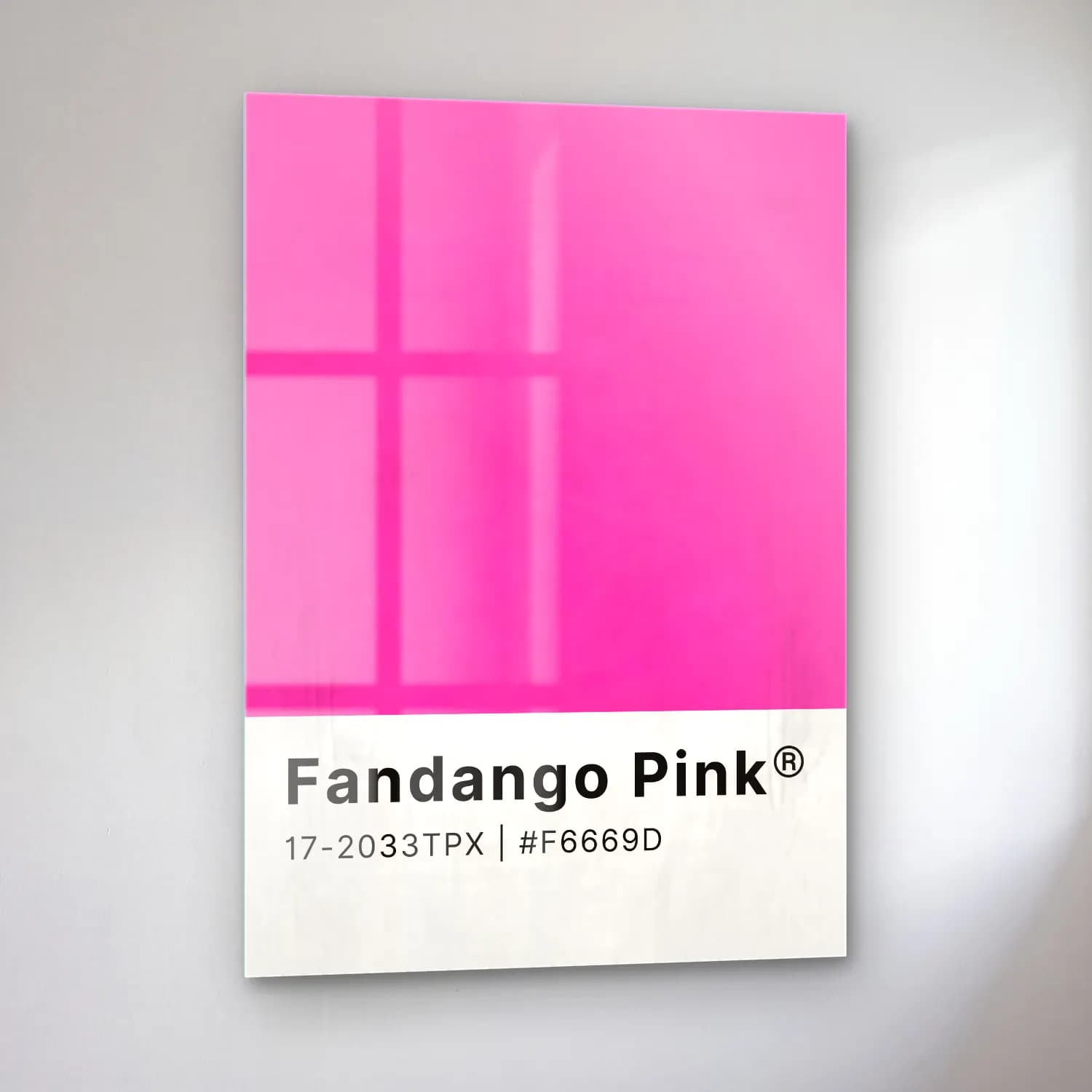 Pastel Renk Alanları No. 48 cam tablo — sol açıdan görünüm