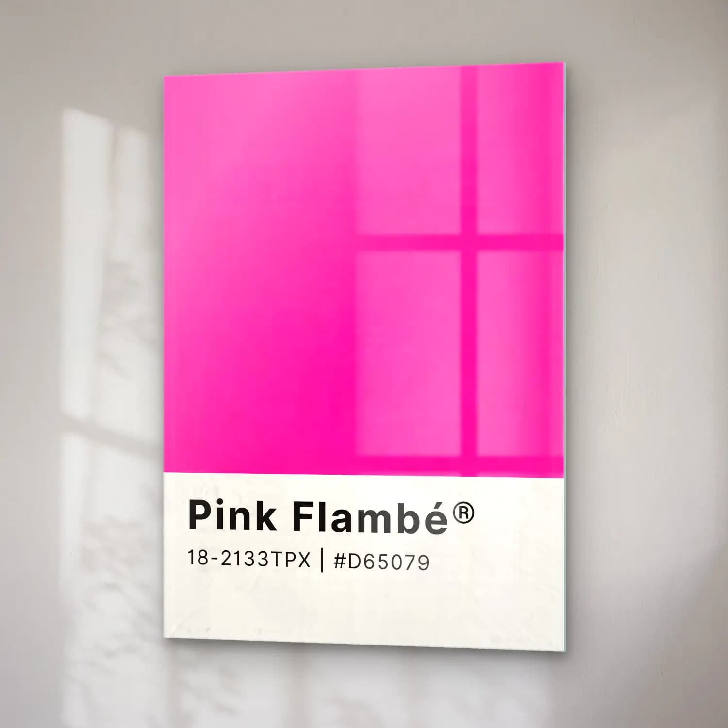 Pastel Flamingo No. 2 cam tablo — sağ açıdan görünüm