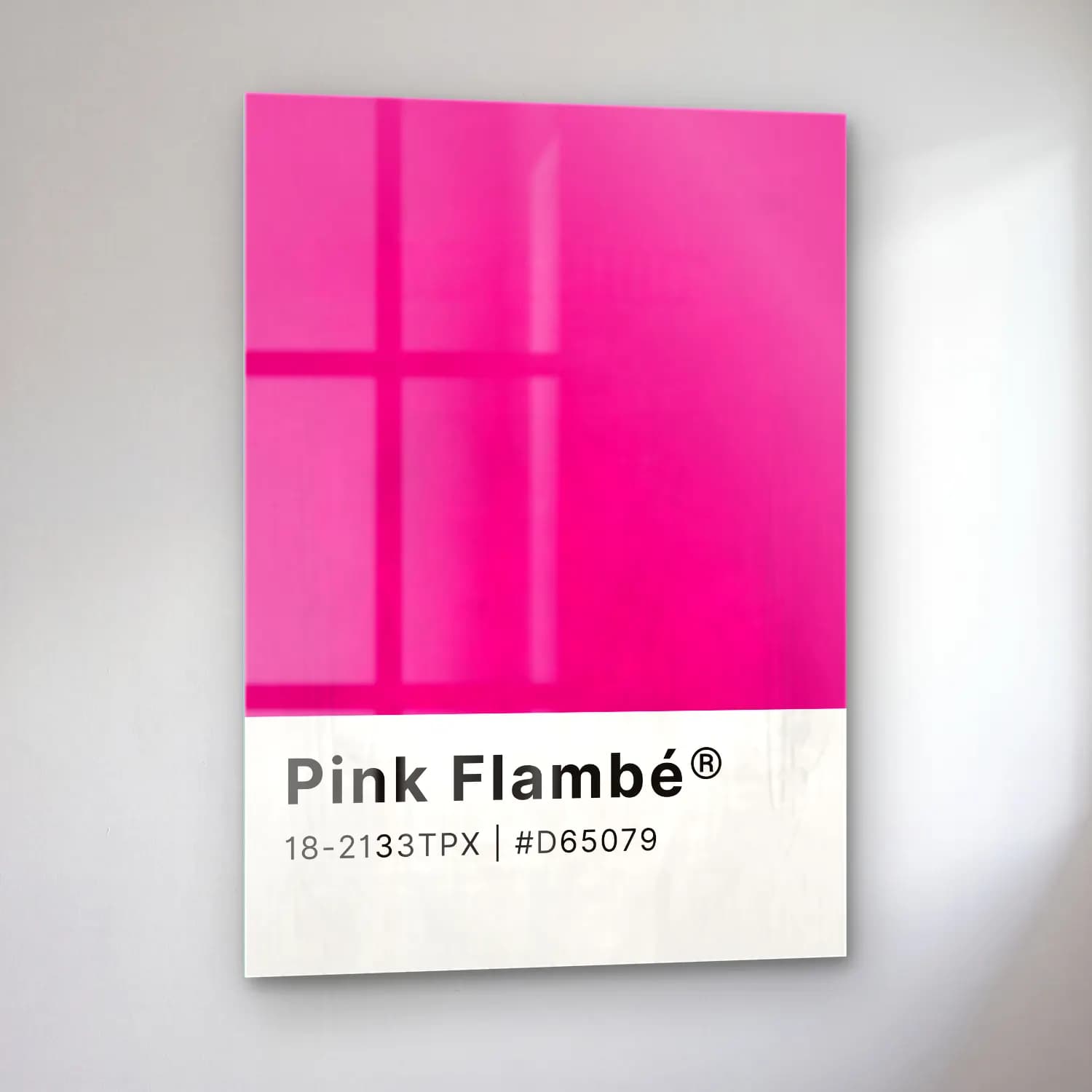 Pastel Flamingo No. 2 cam tablo — sol açıdan görünüm