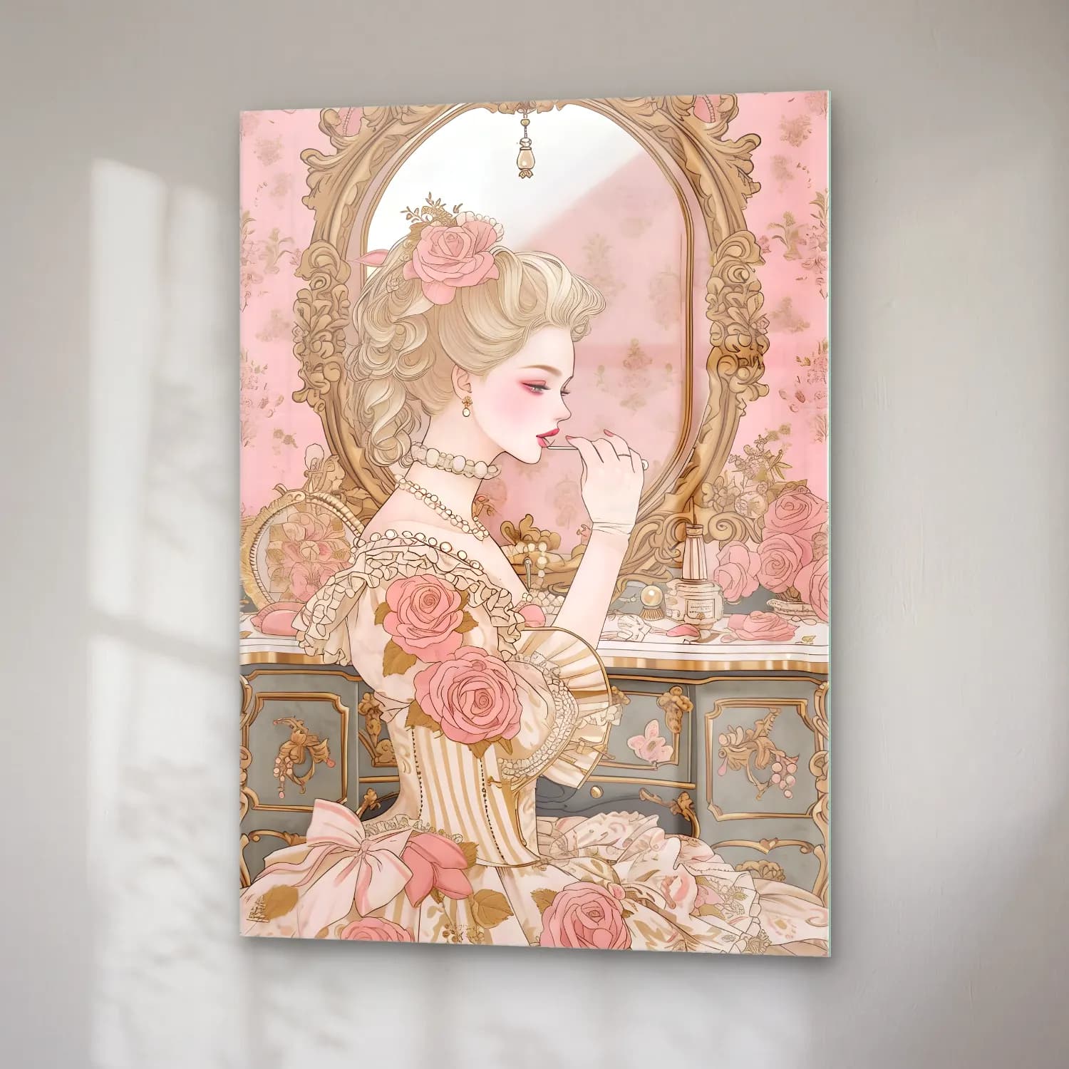 Pastel Parfüm Şişesi No. 3 cam tablo — sağ açıdan görünüm
