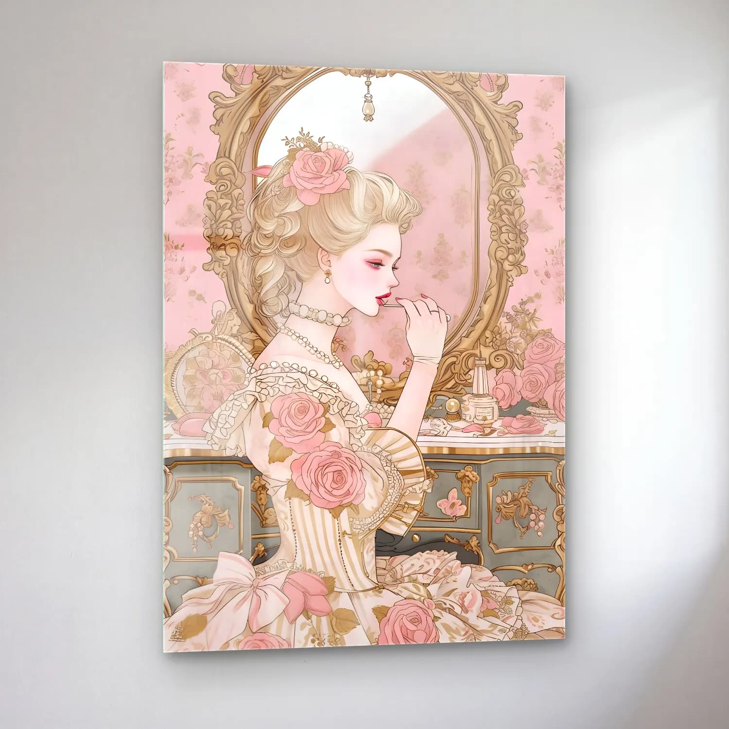 Pastel Parfüm Şişesi No. 3 cam tablo — sol açıdan görünüm