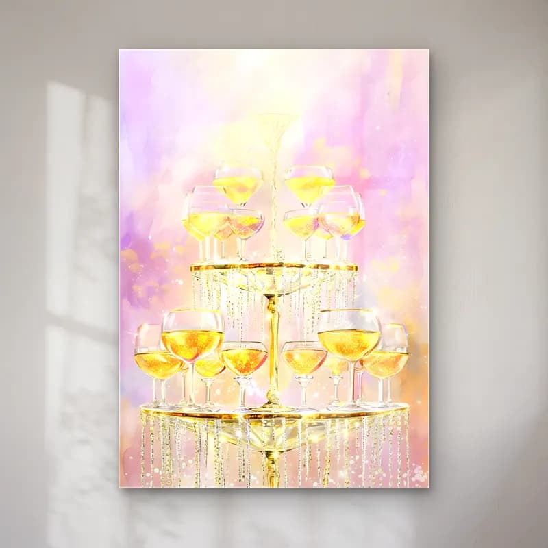 Pastel Kadeh Şarap No. 9 cam tablo — Pastel Kadeh Şarap No. 9 — pastel kadeh şarap