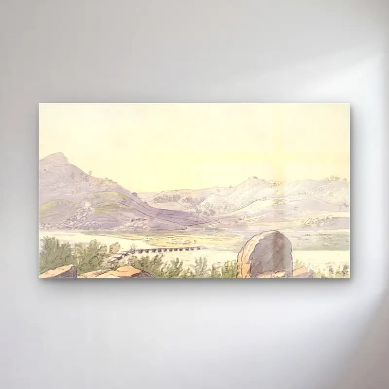 Charles Hamilton Smith – Mathada Lorda & Coa cam tablo — Charles Hamilton Smith – Mathada Lorda & Coa — vintage kırda nehir