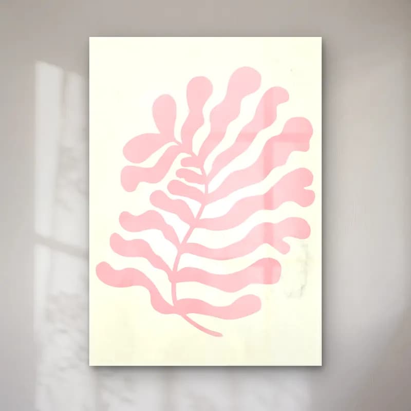 Pastel Eğrelti Otu – Pembe Tonlar cam tablo — Pastel Eğrelti Otu – Pembe Tonlar — pastel eğrelti otu