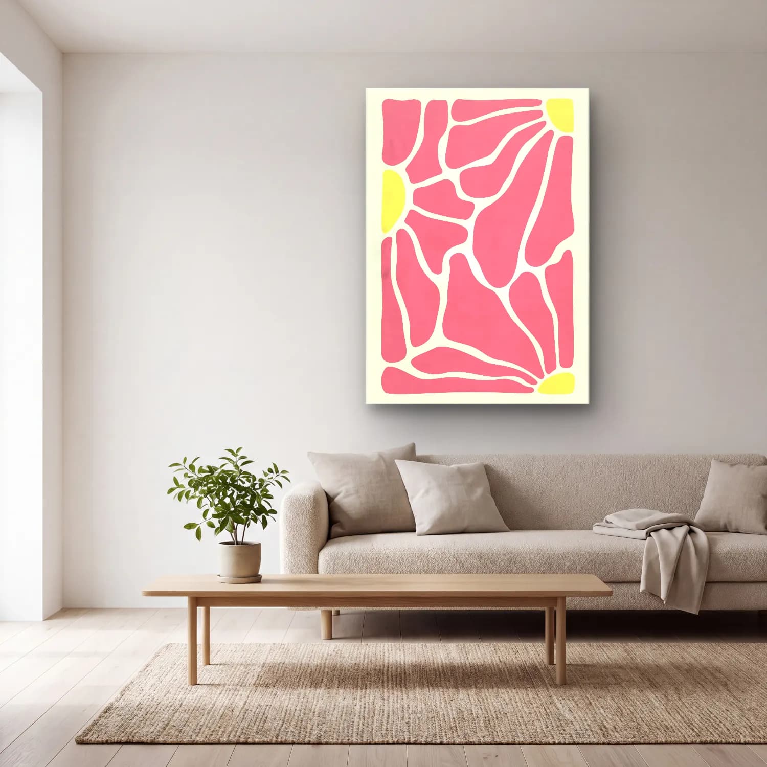 Pastel Anatomi Çizimi No. 4 cam tablo — açık renk salonda
