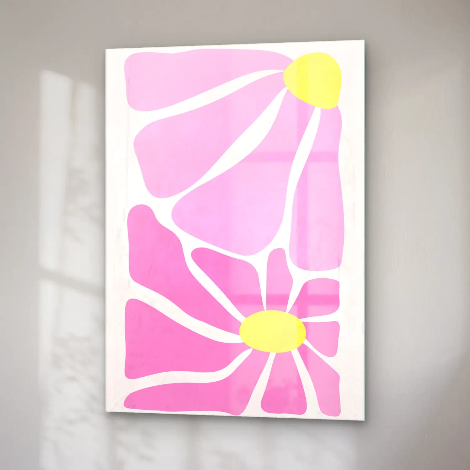 Pastel Çiçek Deseni No. 173 cam tablo — sağ açıdan görünüm