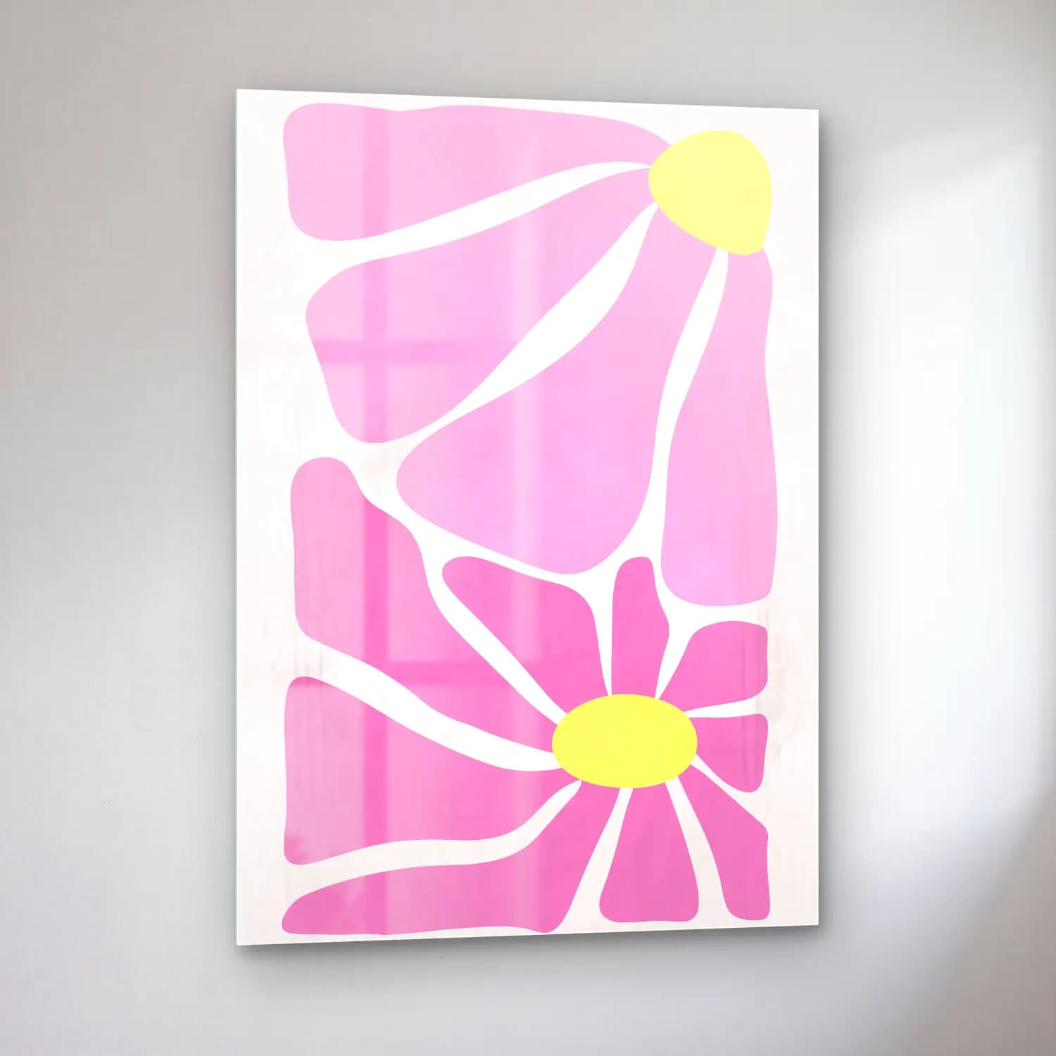 Pastel Çiçek Deseni No. 173 cam tablo — sol açıdan görünüm