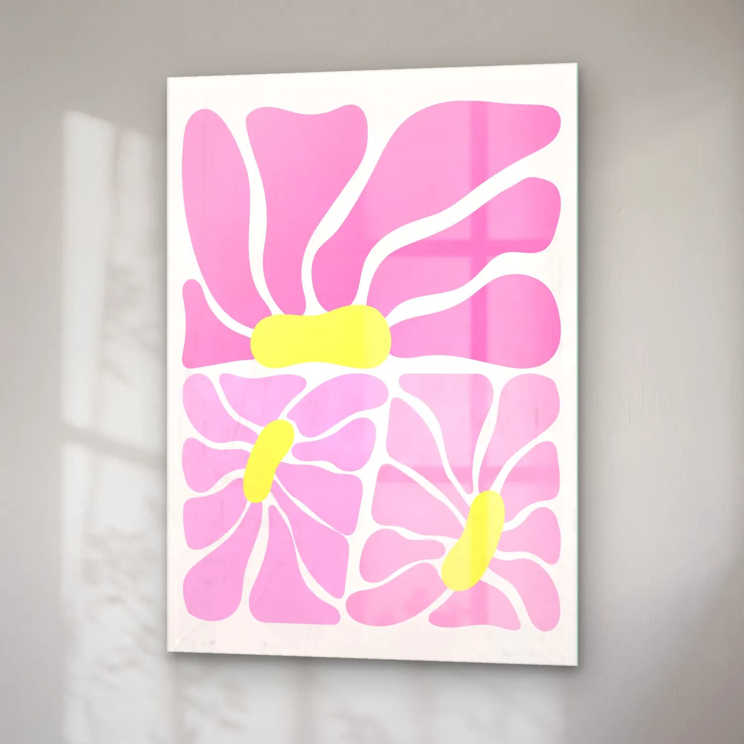 Pastel Çiçek Deseni No. 177 cam tablo — sağ açıdan görünüm