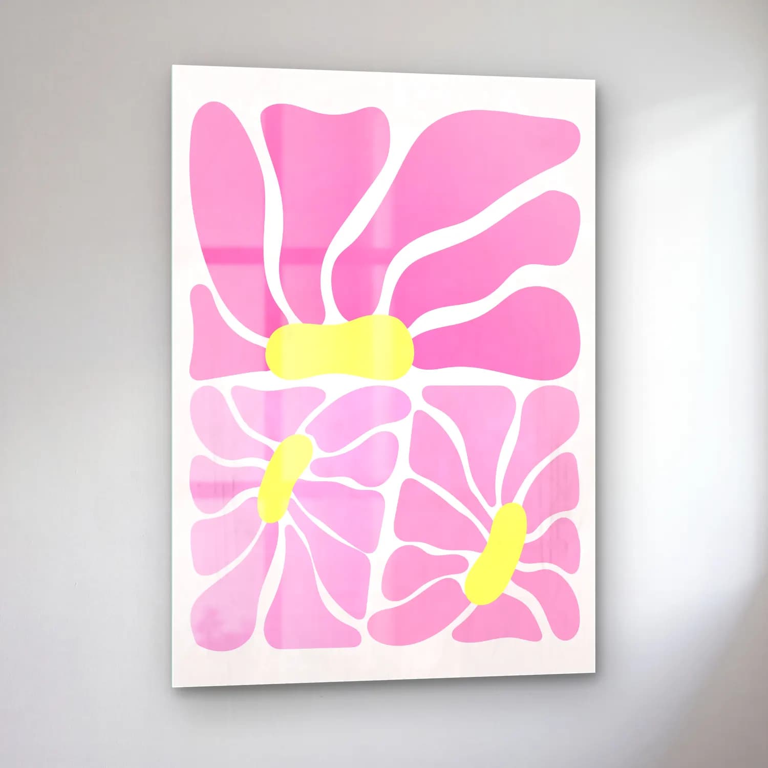 Pastel Çiçek Deseni No. 177 cam tablo — sol açıdan görünüm
