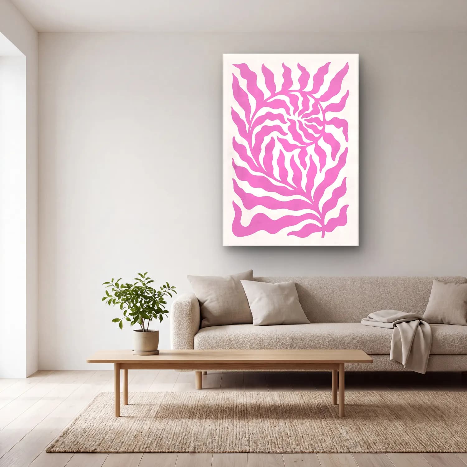 Pastel Çiçek Deseni No. 178 cam tablo — açık renk salonda