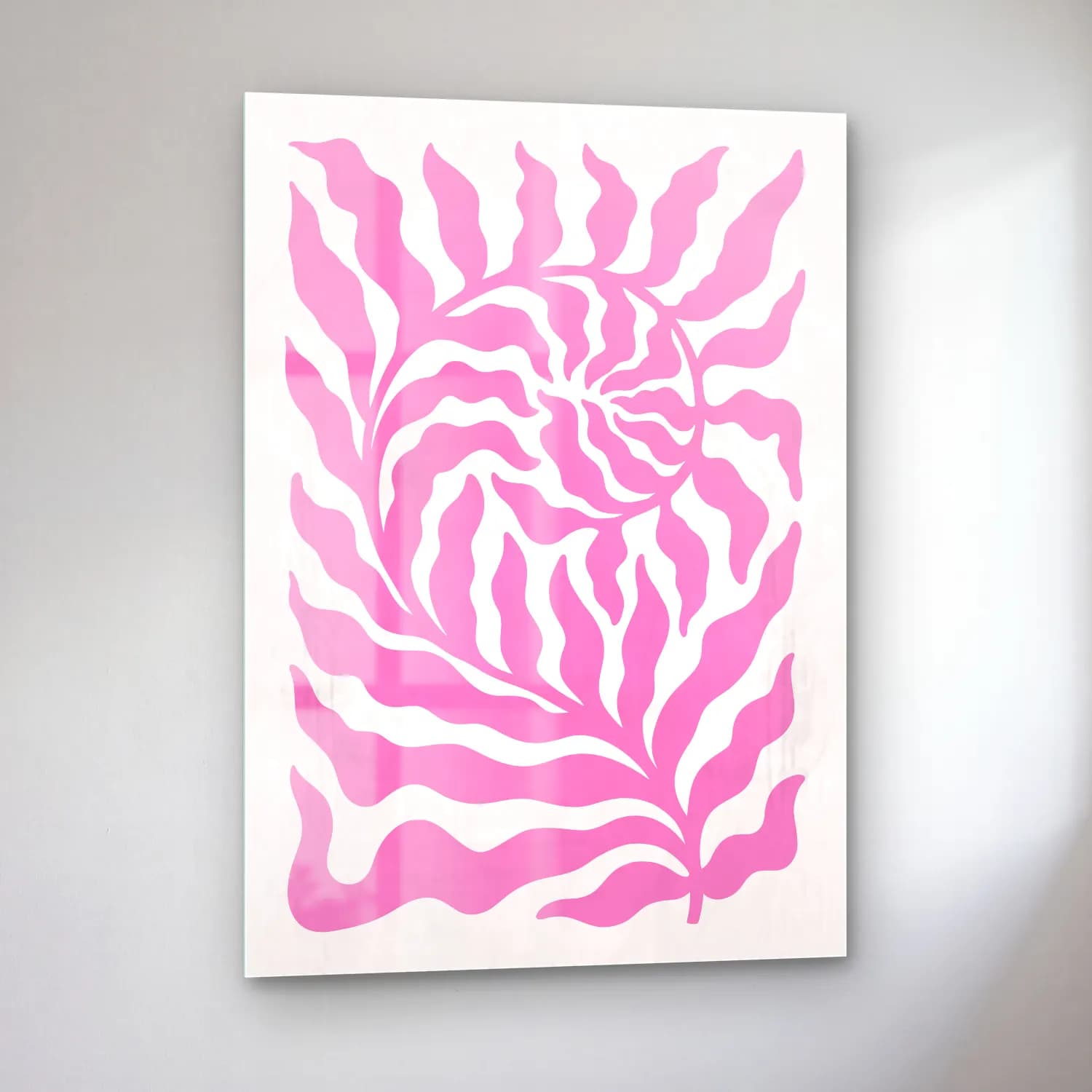 Pastel Çiçek Deseni No. 178 cam tablo — sol açıdan görünüm