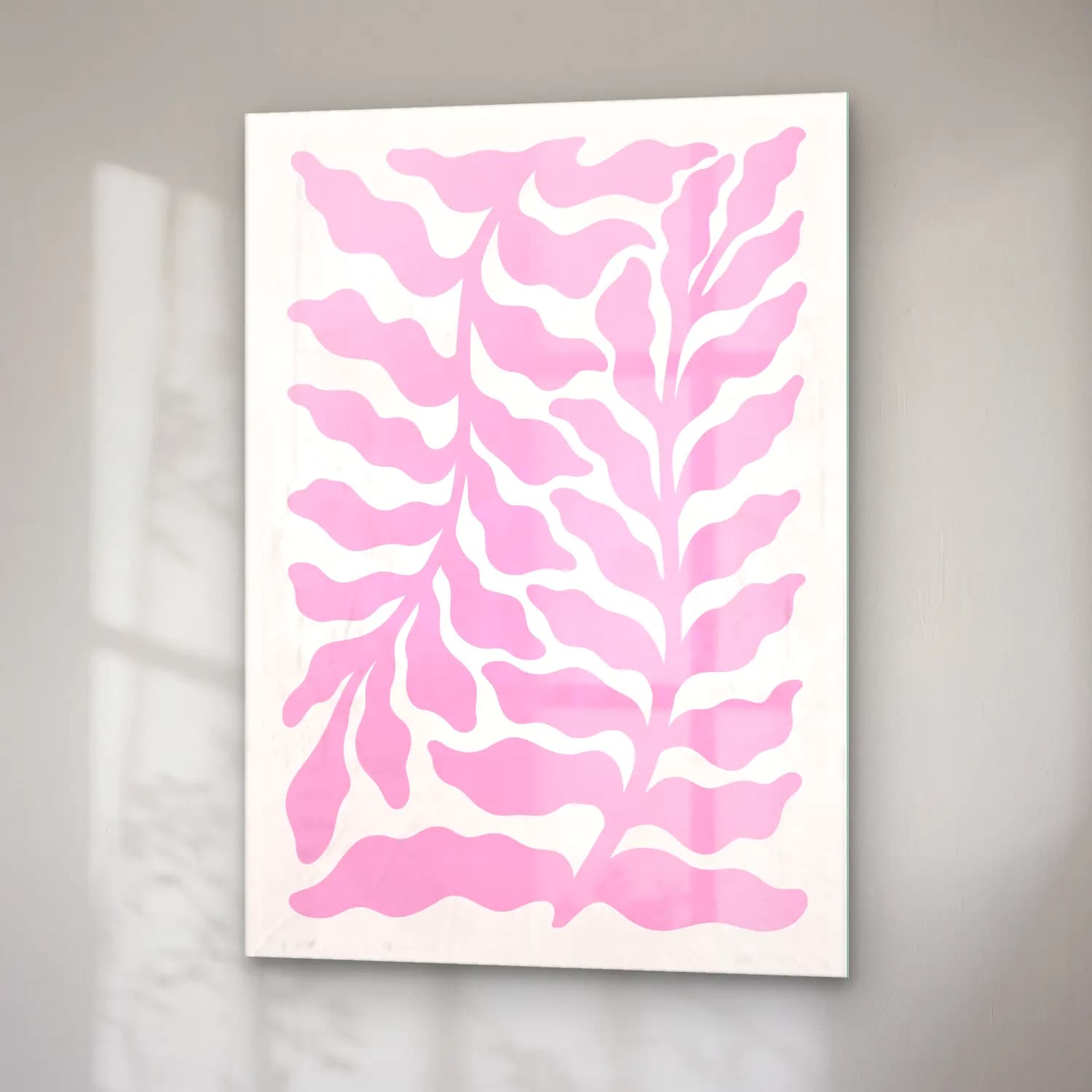 Pastel Eğrelti Otu No. 4 cam tablo — sağ açıdan görünüm