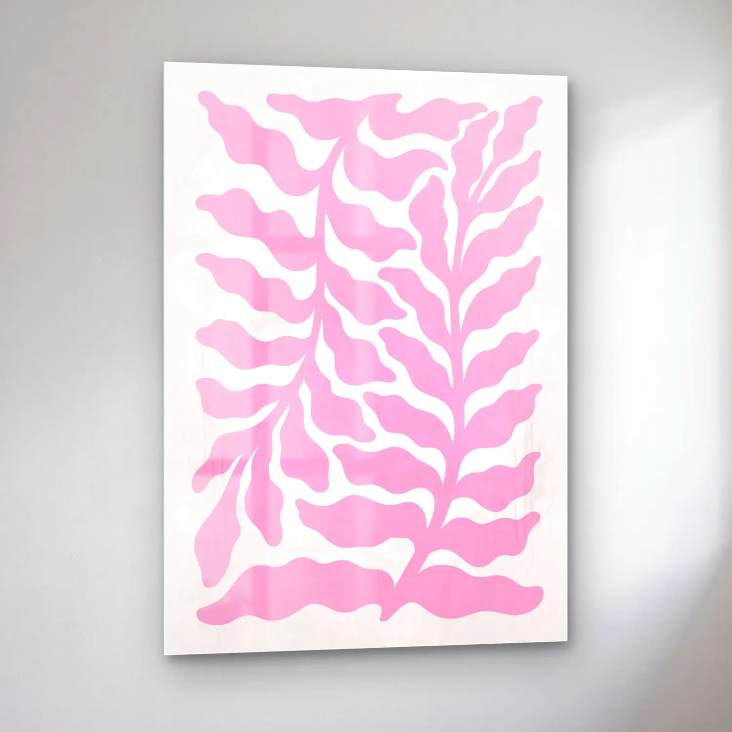 Pastel Eğrelti Otu No. 4 cam tablo — sol açıdan görünüm